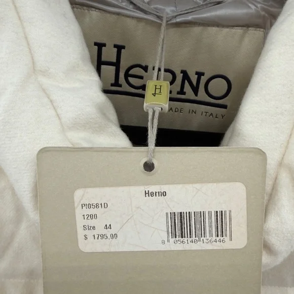 Herno Women's Piumino Donna Medio/Half Coat - Cream - 44or US 8 - NWT